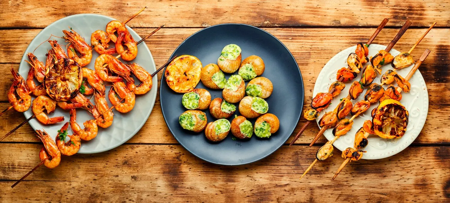 Various Seafood Dishes